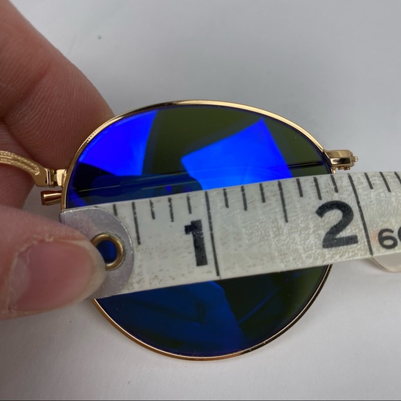 RayBan Blue Mirror Lens Gold Wire Folding Frames - Picture 15 of 16